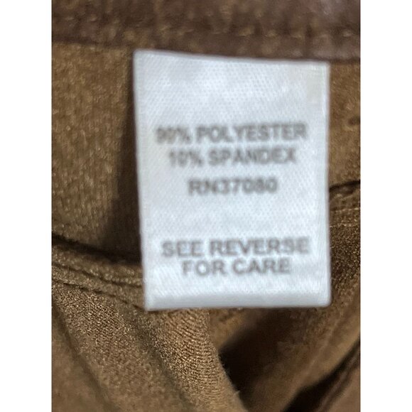 Retro Leather Wide Leg Pant Brown 16W Boho Western Concert Country Festival 80s - Picture 10 of 11